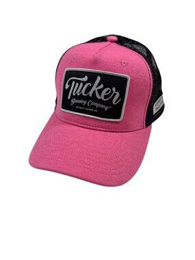 NWOT Tucker Brewing Co Pink/Black Trucker Hat Snapback Polyester Mesh Adjustable